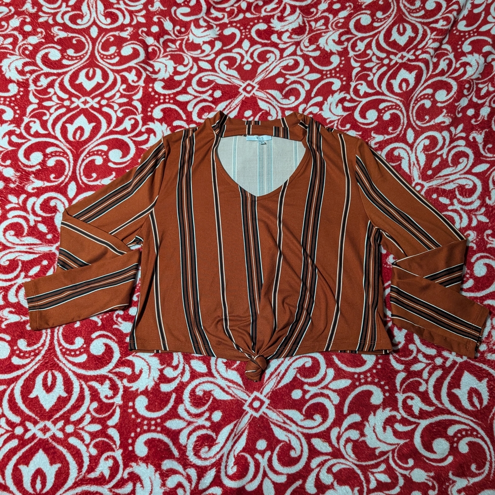 Striped Brown Women's Top